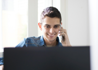 QTech team member on a call